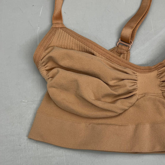 SKIMS Strong Support Seamless Bralette Pique Stitching Women's Sz S Bronze