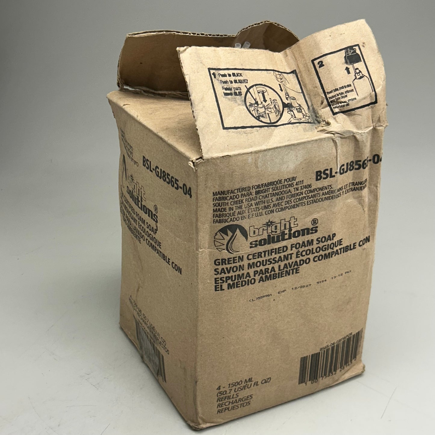 BRIGHT SOLUTIONS (3 Pack) Green Certified Foam Soap 1500ml Clear BSL-GJ8565-04 (New Other- Slightly Distressed Packaging)