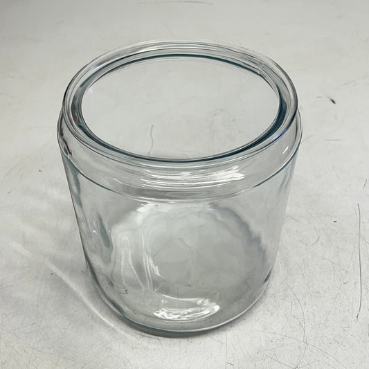 ZA@ (2 PACK) Clear Jars (missing Lids) 6.5" ID 8" Tall Clear (As-Is)