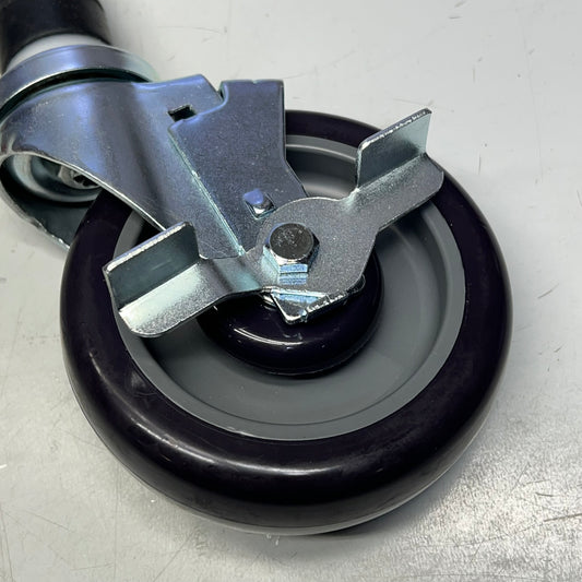 Caster Wheel W/ Brake For Work Table 5" Dia 3-1/4" W x 8-3/4" H Purple SLWTC005B