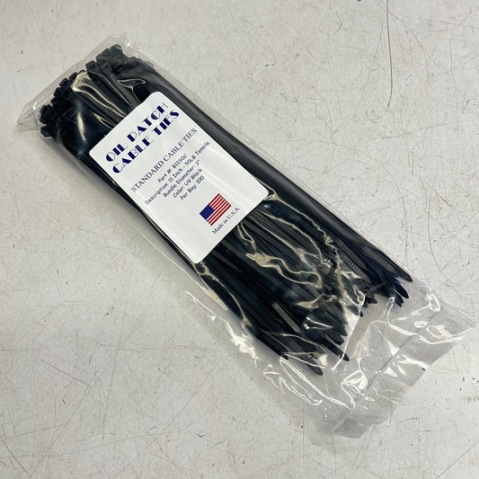 ZA@ (2 PACK, 100 EACH) Oil Patch Cable Ties 11" 50 lb Tensile 3' Bundle Dia UV Black B11SOC