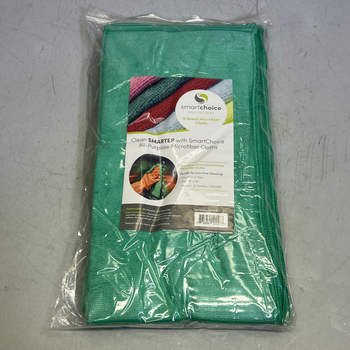 SMARTCHOICE (12 PACK) Microfiber Cloths, Green M915107G