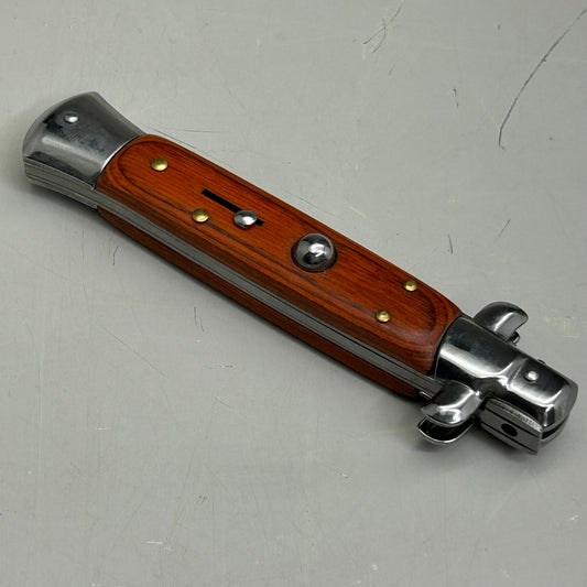 ZA@ ARMED FORCE TACTICAL Hand Crafted OTF Pocket Knife 9" Knife 4" Blade Red/Wood ST-7WD