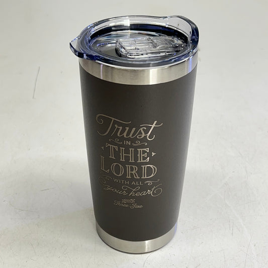 CHRISTIAN ART GIFTS Trust in the Lord Stainless Steel Mug 18 oz Taupe SMUG191