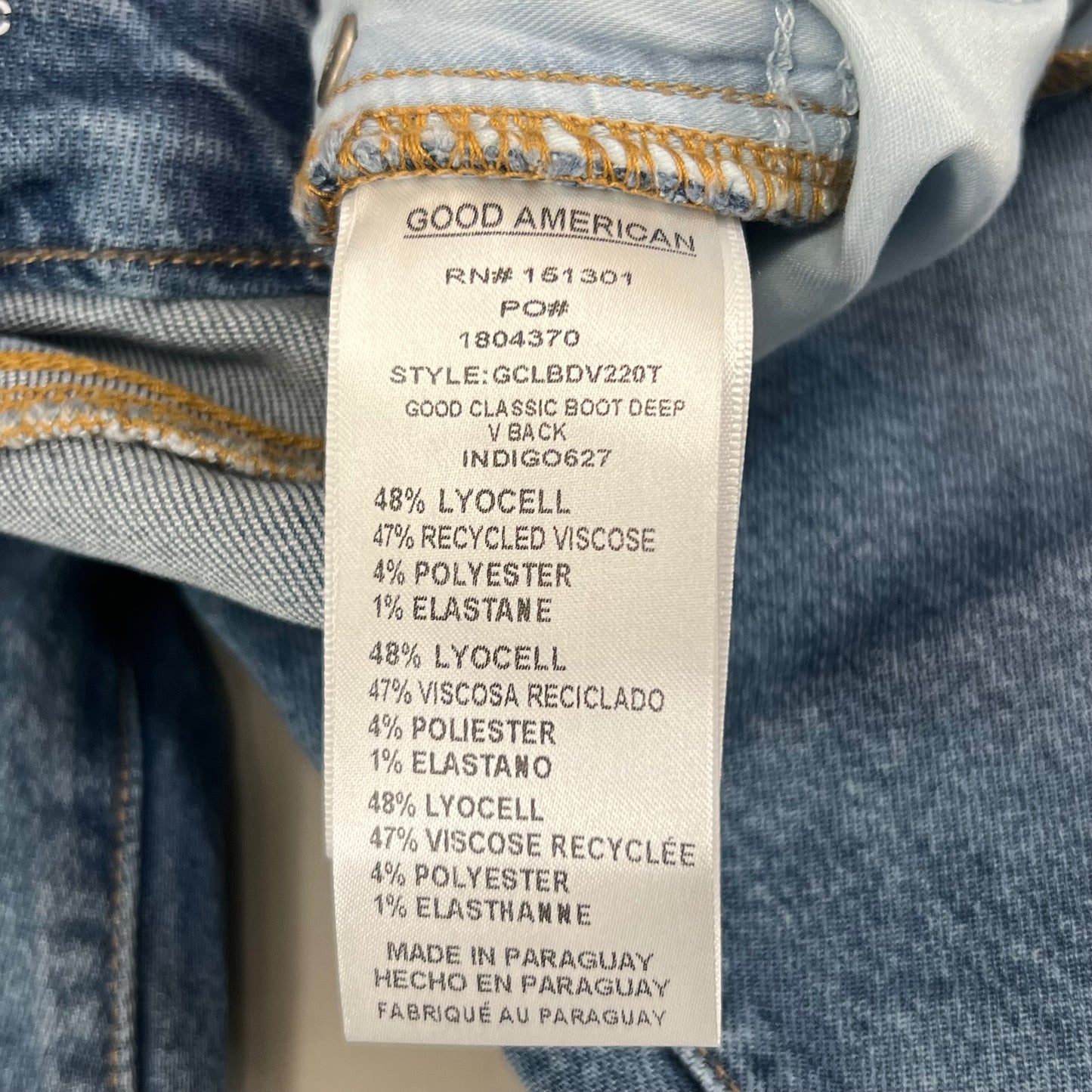 GOOD AMERICAN Good Classic Slim Bootcut High-Rise Jeans Women's Sz 8 Indigo627 GCLBDV220T