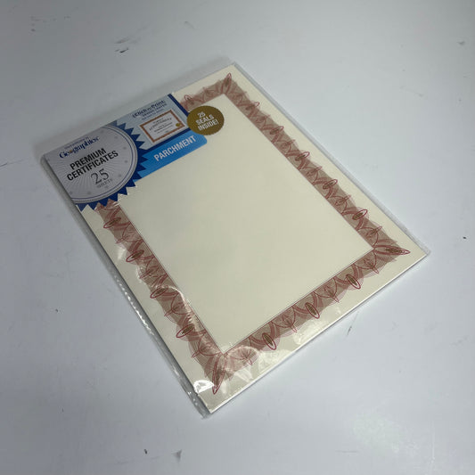 GEOGRAPHICS (3 PACK, 25 SHEETS EACH) Parchment Certificates 8.5"x11" Red 39086