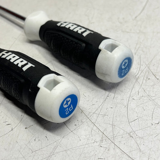 ZA@ HART (2 PACK) Philips Head Screw Drivers (Long & Short) 10" - 8.5" Black & White