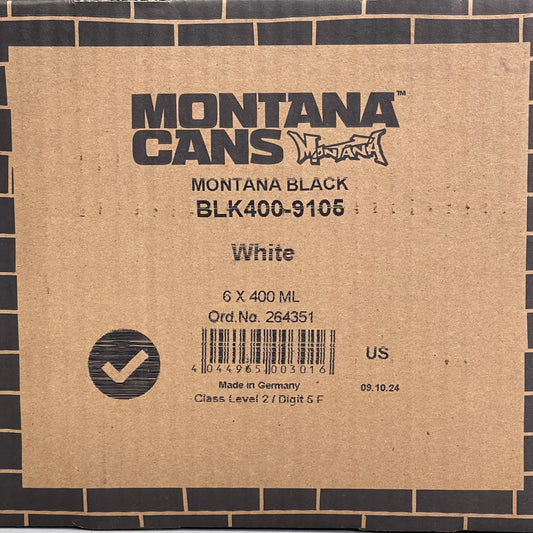 MONTANA CANS (6-PACK) Montana Black White Spray Paint 11 oz White BLK400-9105
