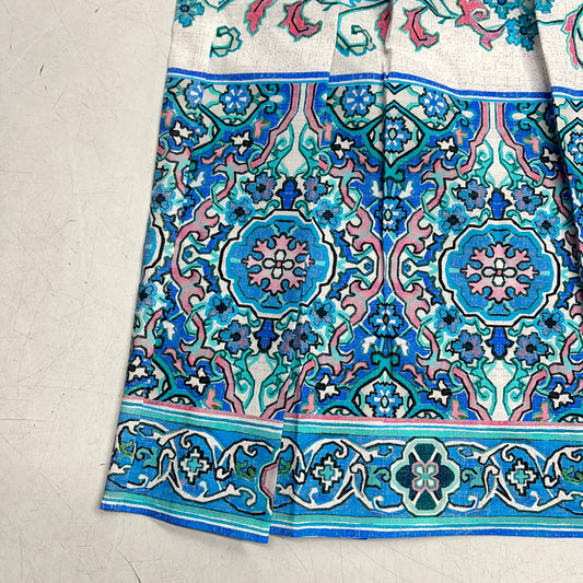 SHOSHANNA Alma Dress Flattering Midi Stretch Cotton Women's Sz 0 Sky Blue Multi