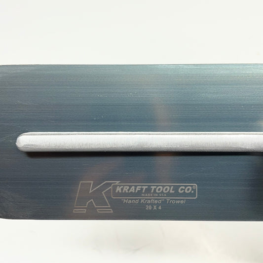 KRAFT TOOLS Professional Grade Pool Trowel 20L"x4" L Blue Steel CF739B