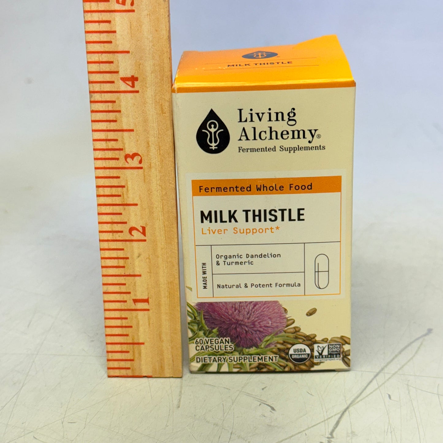 LIVING ALCHEMY Milk Thistle Liver Support BB 08/27 - 60 Vegan Capsules