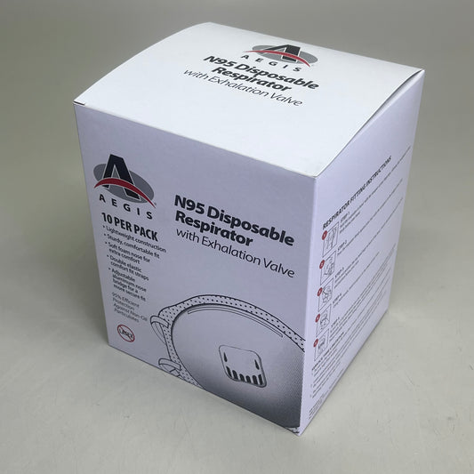 AEGIS (2 PACK, 10 per Box) N95 Disposable Respirator & Exhalation Valve 152625