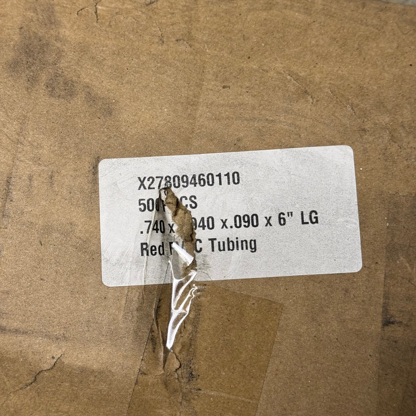 PVC Tubing (500 Pcs) Pipe 6" L x 0.8" D, Red X27809460110