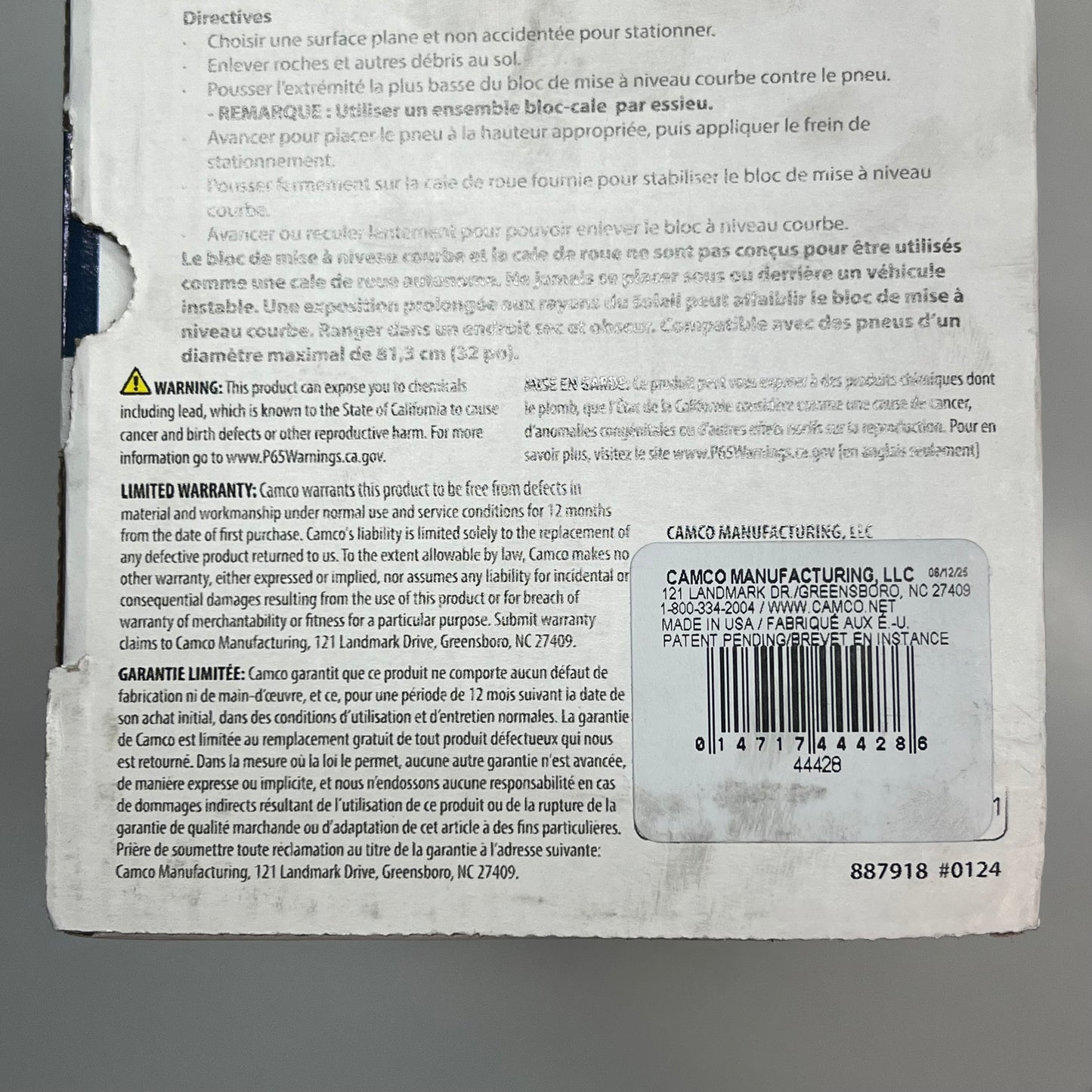 CAMCO Honeycomb Curved Camper/RV Leveler Chock 4" Lift Yellow/Black 44428