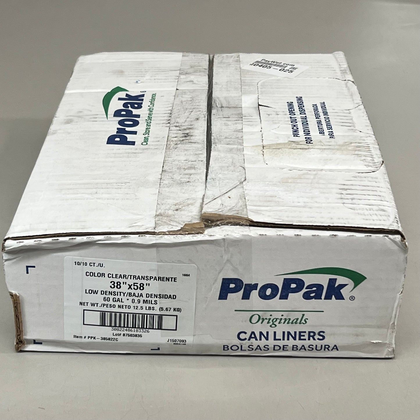 PROPACK (100 Pack) Propack Trash Can Liners 60 gallon bags Transparent PPK-385822C