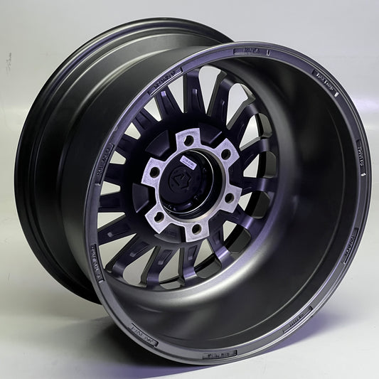 ARENA WHEEL Battle Wheel 17" x 9", Stud Circle: 6 x 139.7 Satin Gun Metal Center Stain Black Lip A101