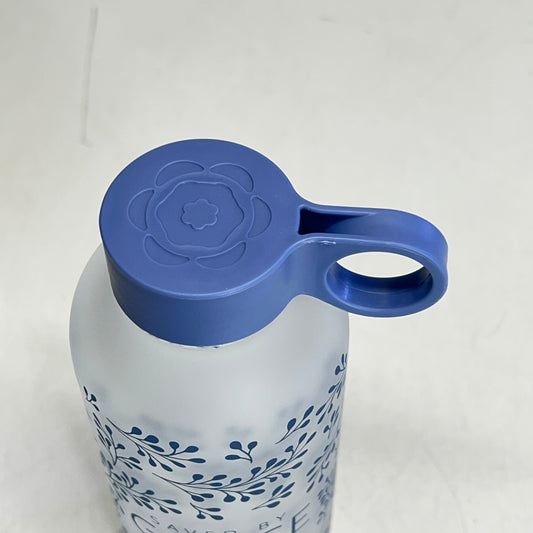 ZA@ CHRISTIAN ART GIFTS Saved by Grace Botanical Glass Water Bottle 19 fl oz Clear/Lilac WBT245