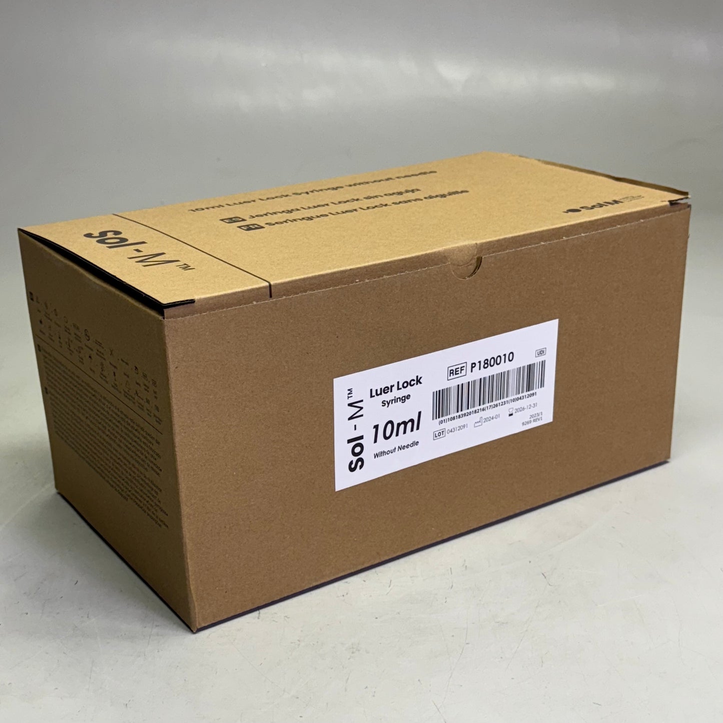 SOL-M (100 Pcs) Syringe 10ml, Clear P180010