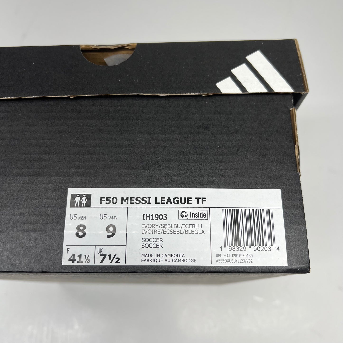 ADIDAS F50 Messi League Turf Soccer Cleats Men's Sz 8 Ivory/Blue/Ice Blue