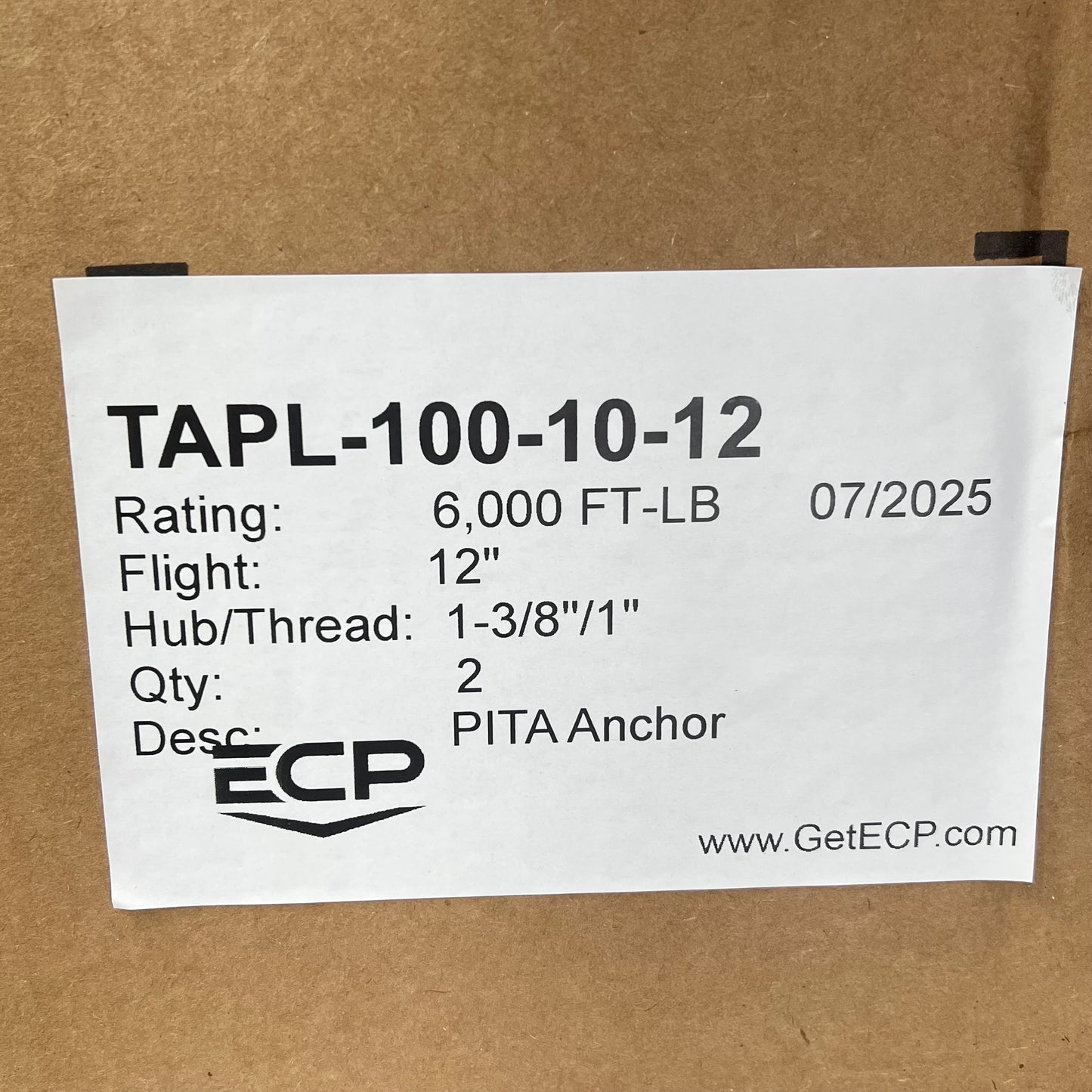 TAPL-100-10-12 PITA Anchor 12in 6000 ft-lb 1-3/8" 1" Thread