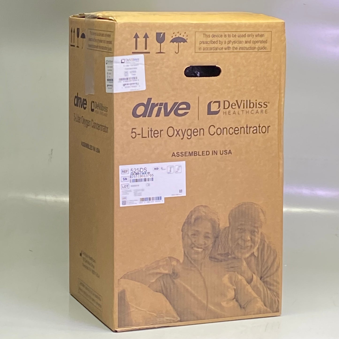 DEVILBISS HEALTHCARE 5 Liter Oxygen Concentrator 24.5" x 13.5" x 12" Black 525DS