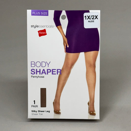 HANES (3 PACK) Style Essentials Body Shaper Pantyhose Women's 1X/2X Nude 639794