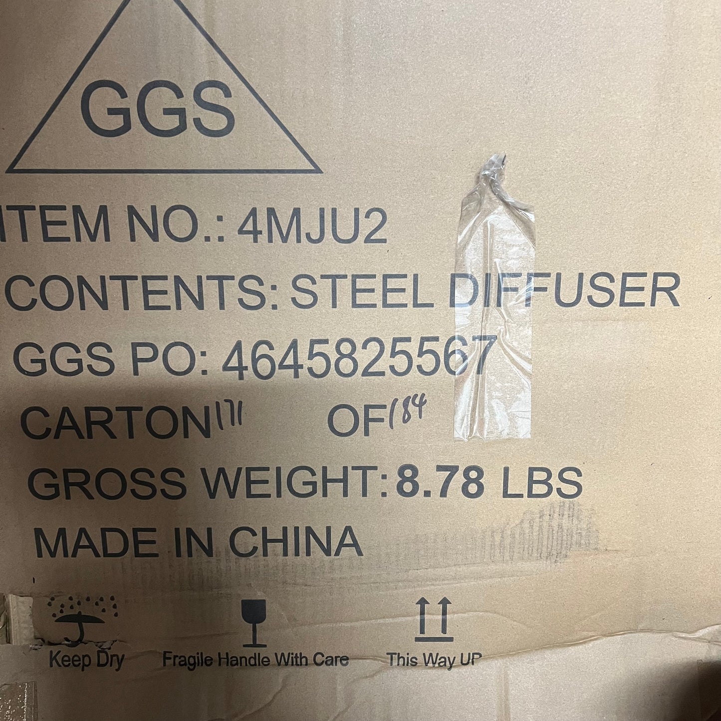 ZA@ ZORO SELECT Steel Square 2 Cone Diffuser 6" White 4MJU2 (As-Is) Dented