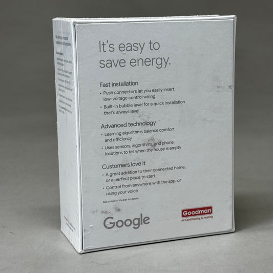 GOOGLE Nest E Programmable Smart Thermostat 2.28"x6.38"x4.8" White T4002ES