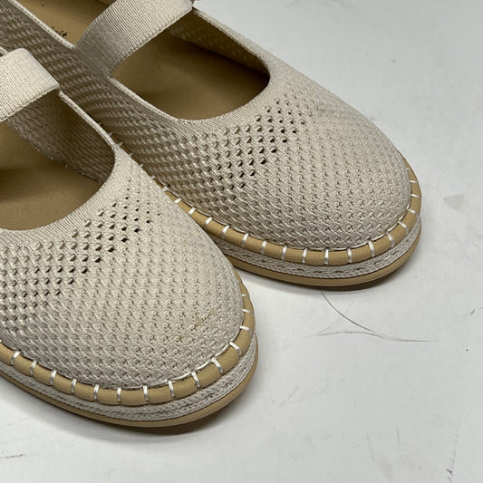 EASY SPIRIT Francene Knit Mary Jane Espadrille Flats Womens Sz 8.5M Ivory (As-Is)