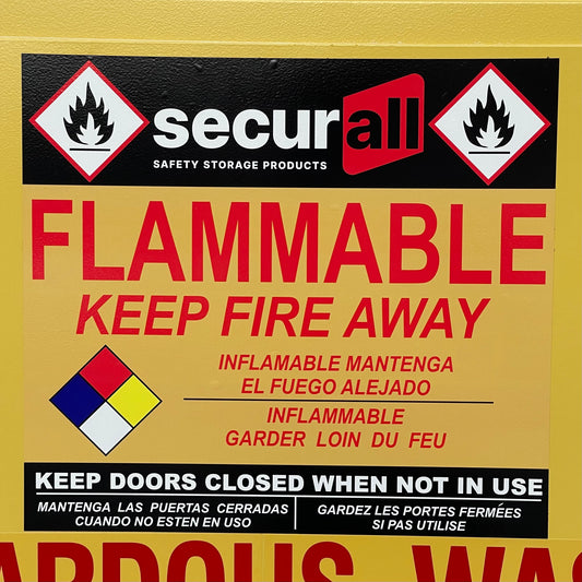 SECURALL Hazardous Waste Storage Cabinet 120 Gal Capacity 66"x56"x31" W1080 (B)