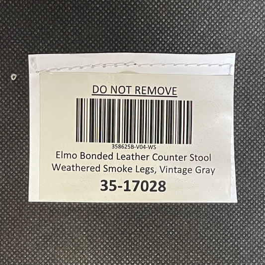 NEW PACIFIC Elmo Bonded Leather Counter Stool 25"x19.5"x13.5" Vintage Gray & Weathered Smoke 358625B-V04-WS