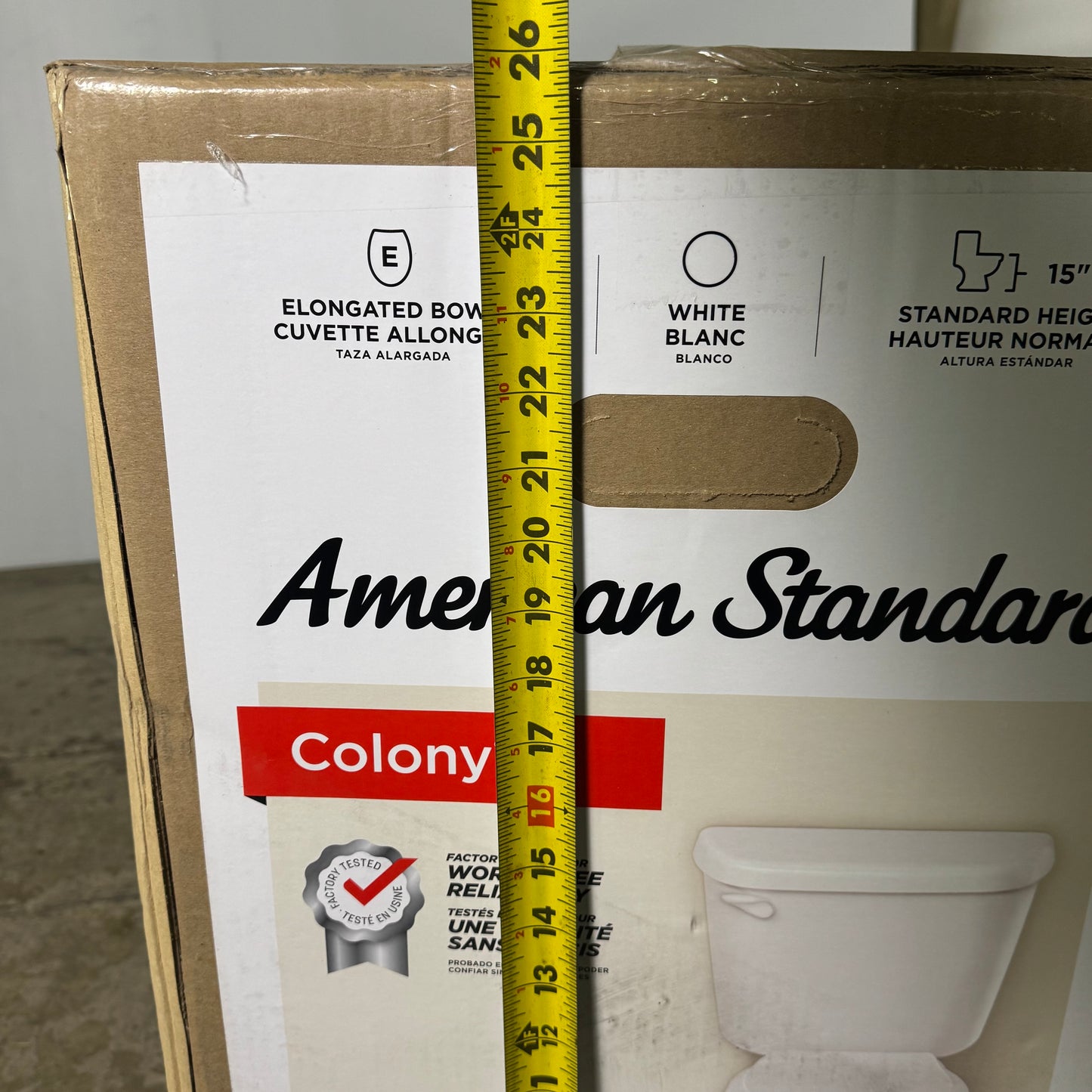 AMERICAN STANDARD Colony Elongated 12" Rough Toilet White 751CA101.020