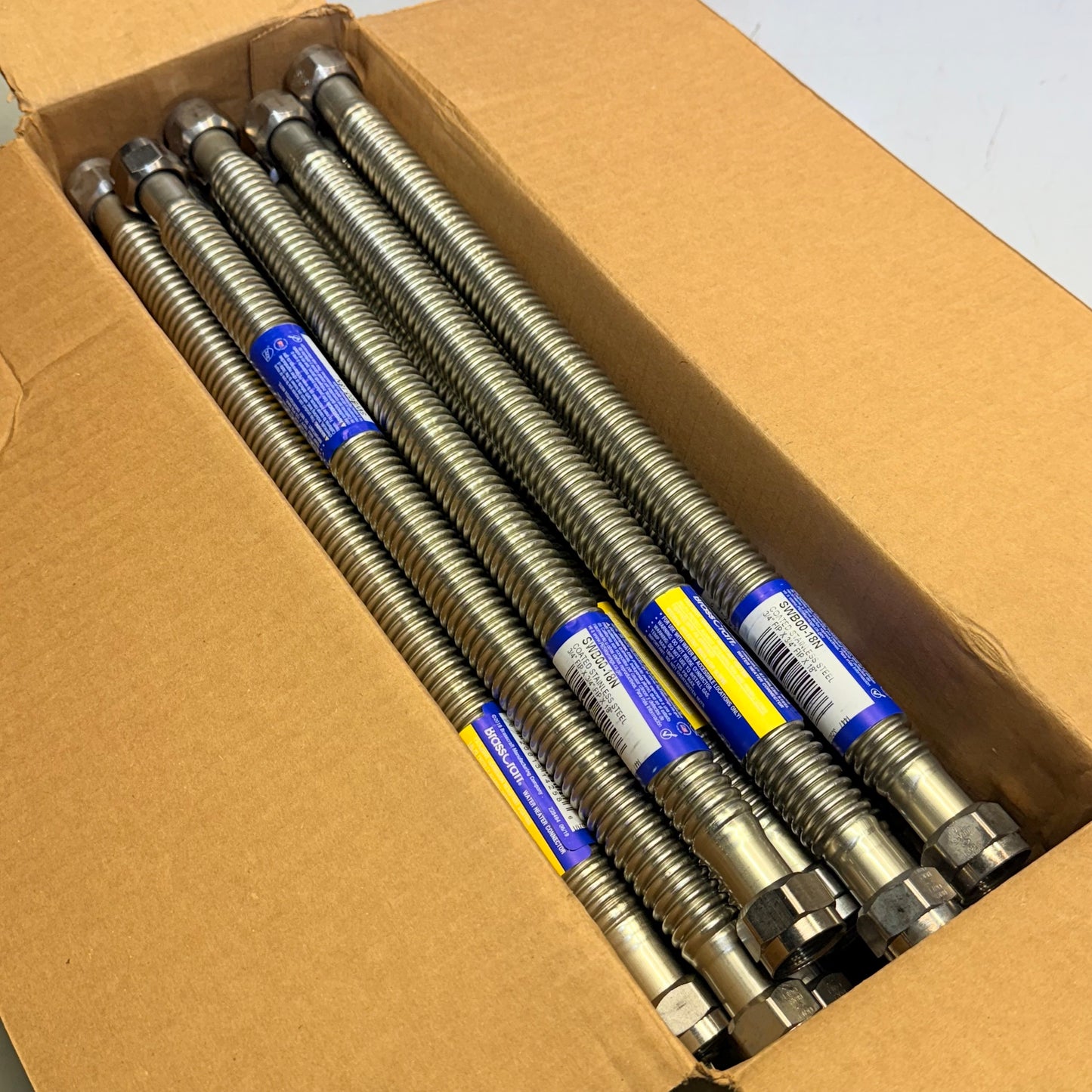 ZA@ BRASS CRAFT (25 PACK) Water Heater Connector Coated SS 3/4" 18" Long SWB00-18N