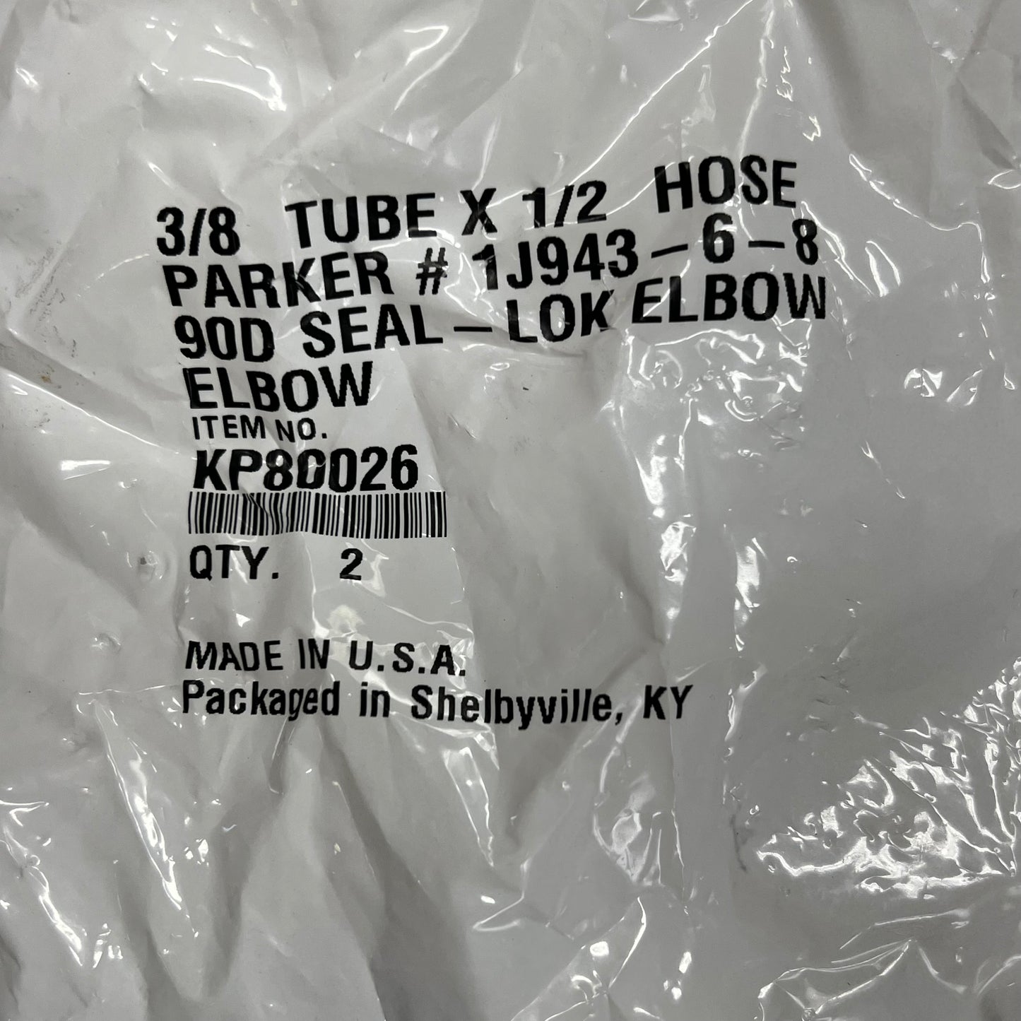 PARKER (2 PACK) Hydraulic Hose Fitting Female Seal-lok Swivel 90° Elbow KP80026