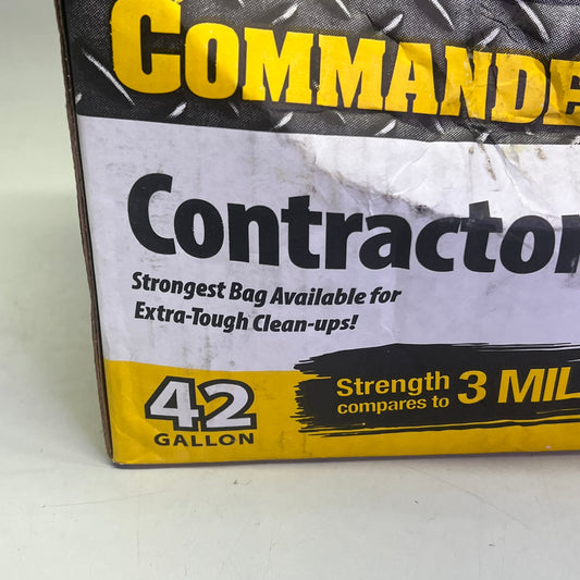 ZA@ COMMANDER Heavy-Duty Contractor Clean Up Bags 42 Gallon Black 3MCON20 (As-is)