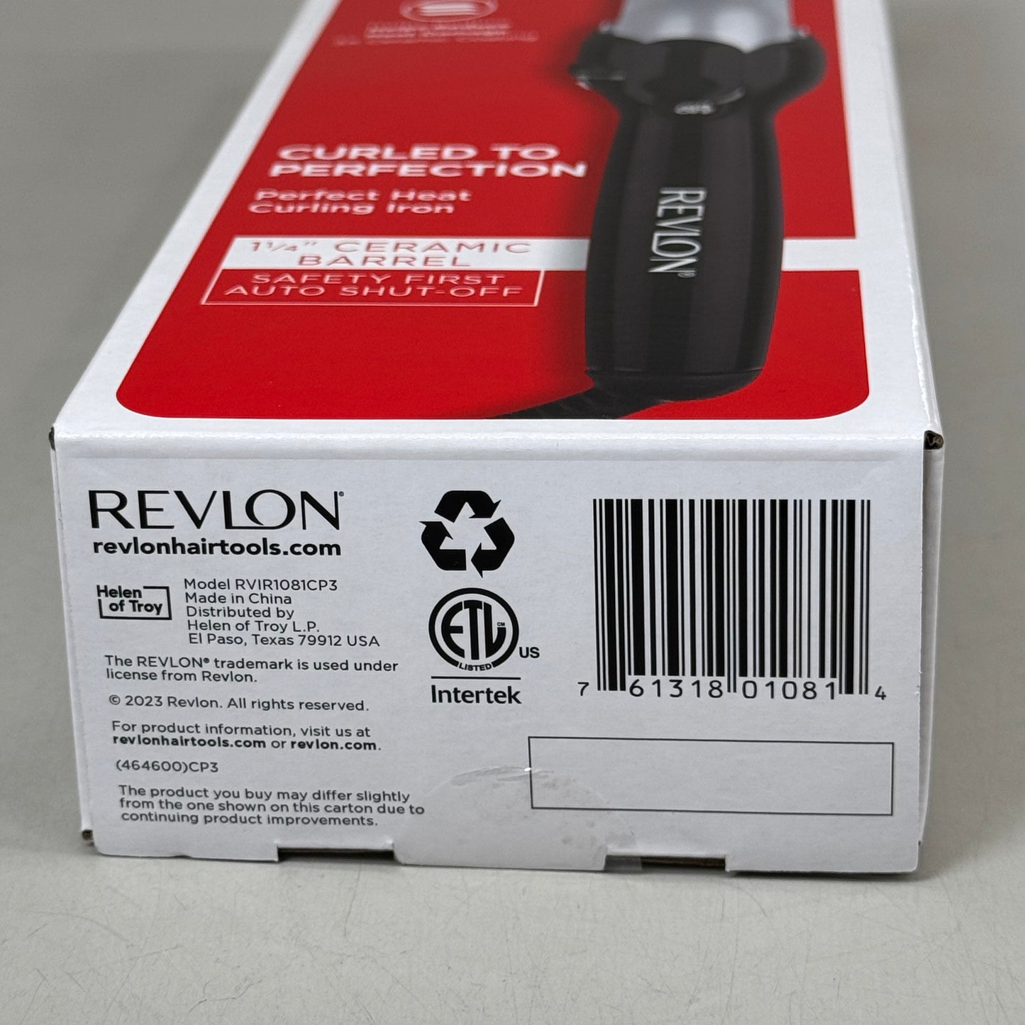 REVLON Perfect Heat Triple Ceramic Barrel Hair Curling Iron 1-1/4 inch