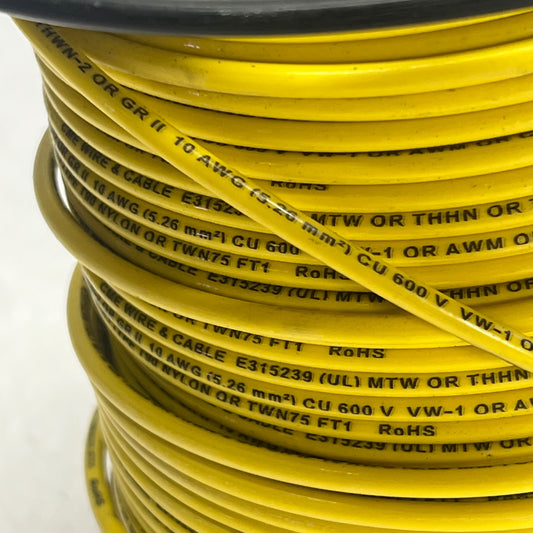CME Wire & Cable Coated Copper Thhn 10 Str 10 AWG 500' Yellow E315239