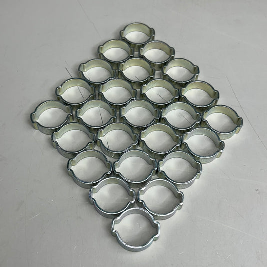 COILHOUSE PNEUMATICS (25 Pack) Double Ear Clamp 7/8" Size, 0.78"-.905" Size Range Zinc-Plated Steel EC2023