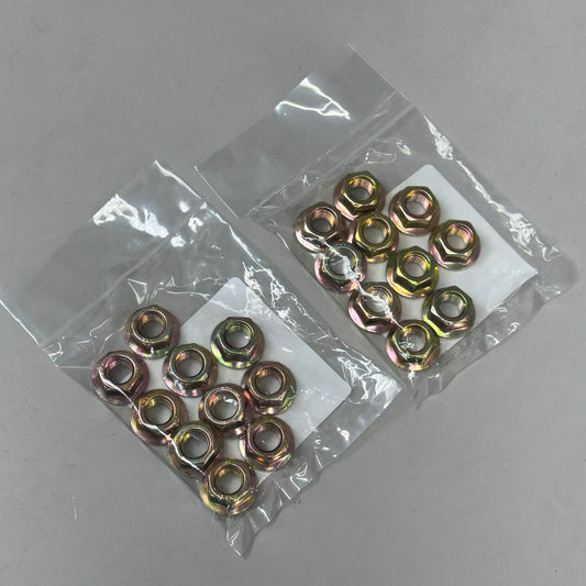 METRIC THREADED PRODUCTS (2 PACK, 10 EACH) M12 DIN 6923 Non Serrated 10 ST/YZN Flange Nuts