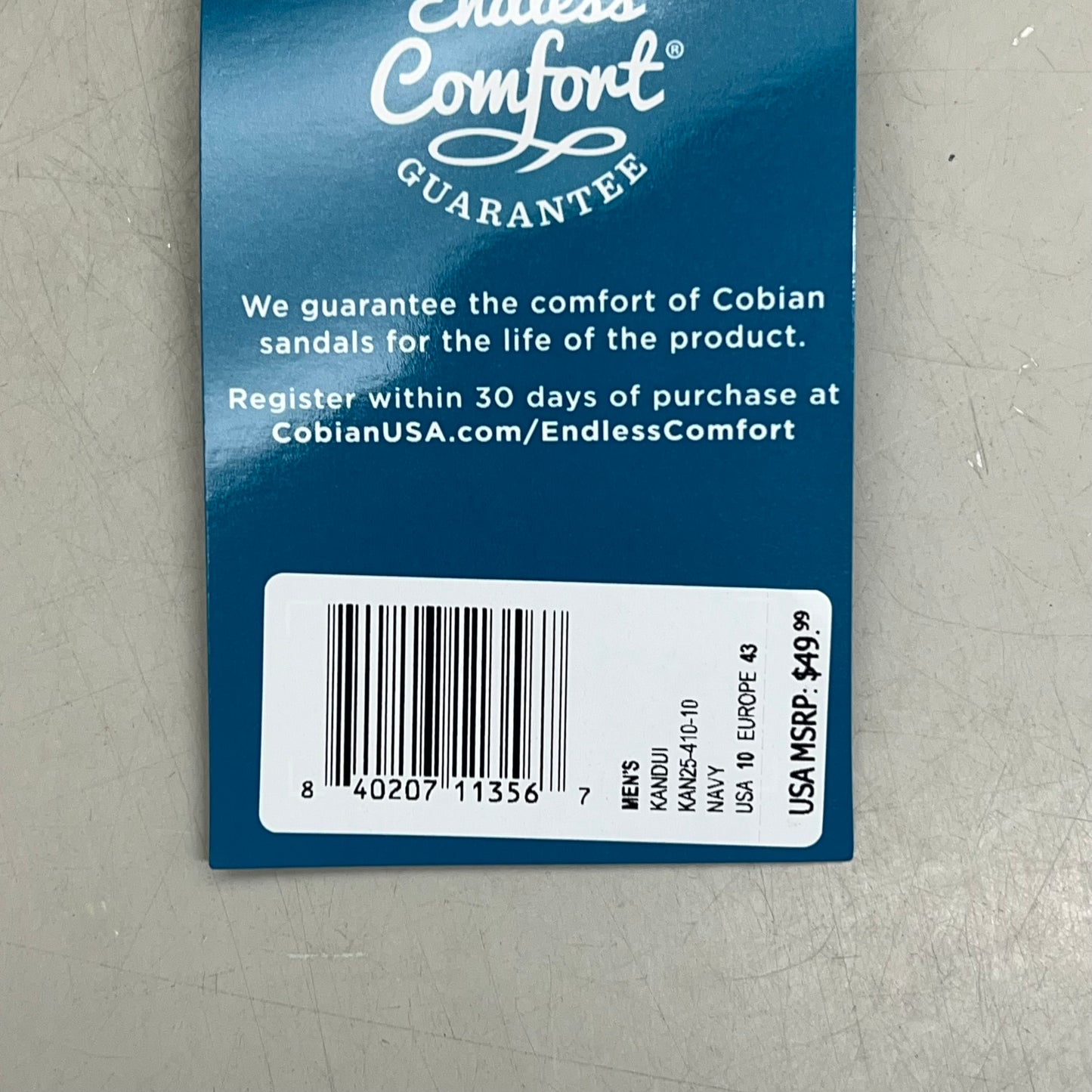 COBIAN Kandui Synthetic Leather Strap Sandals Men's Sz 10, EU 43 Navy KAN25-410-10