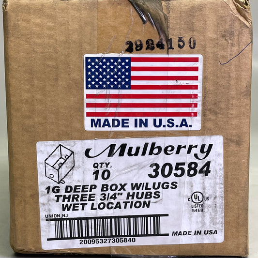 MULBERRY (10 PACK) Electrical Outlet Box, Wet Location Three 3/4" Hubs Aluminum 30584