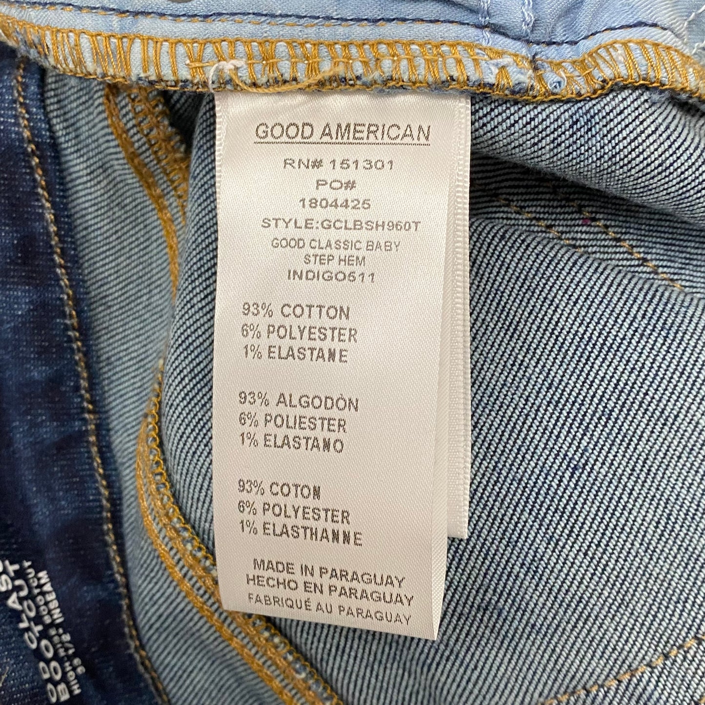 GOOD AMERICAN Good Classic Slim High Rise Jeans Women's Sz 10 Indigo511 GCLBSH960T