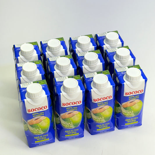 SOCOCO (12 PACK) Agua De Coco Integral 100% Coco Brasileiro 11.2 oz (330 ml)