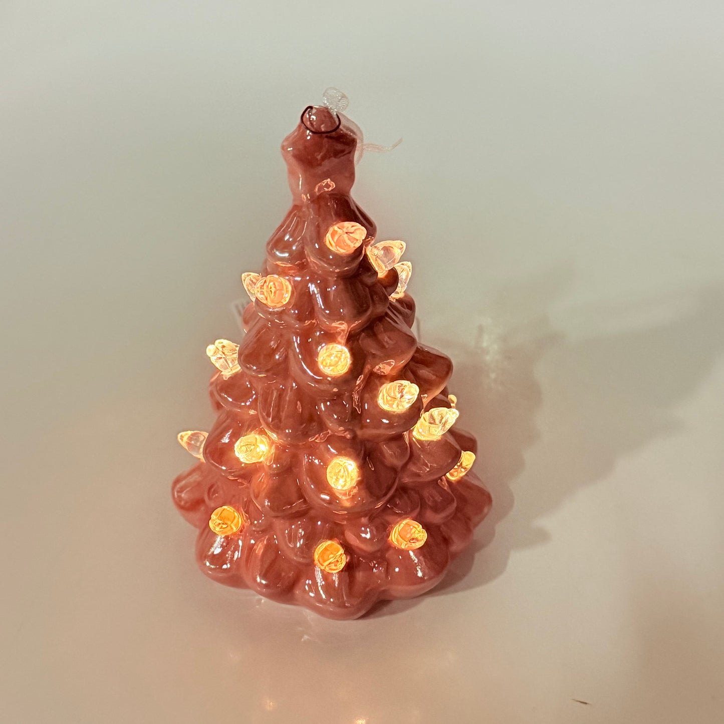 RAZ IMORTS (4 PACK) 5" Retro Vintage Lighted Pink Tree Ornament W/timer 4419036