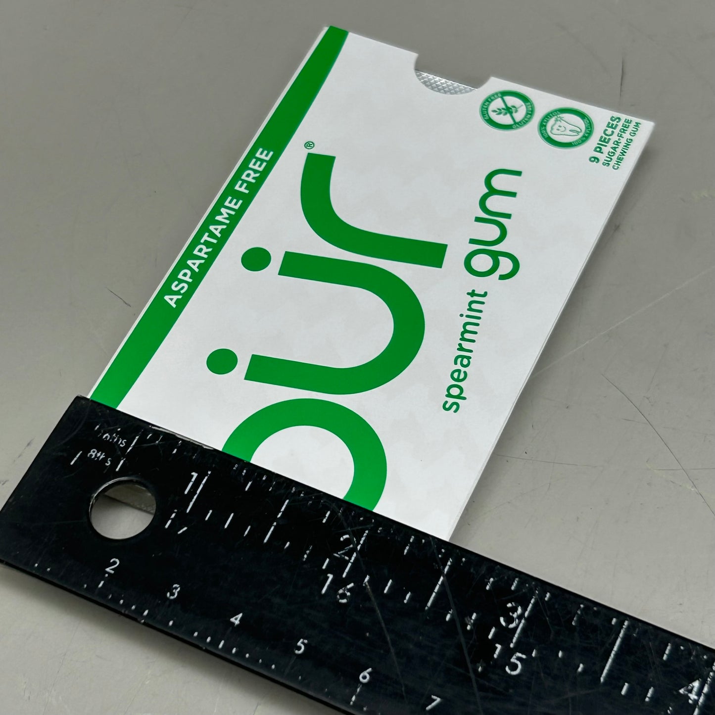 PUR (12 PACK, 9 PCS Each) Sugar Free Spearmint Aspartame Free Chewing Gum