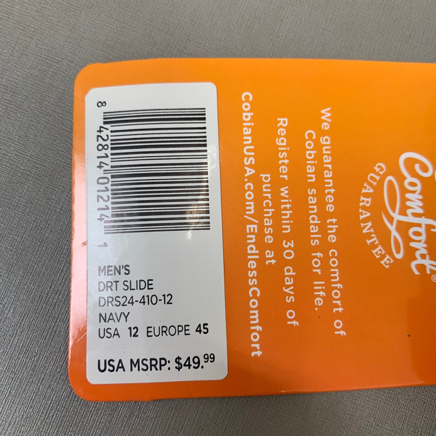 COBIAN DRT Synthetic Leather Strap Slide Sandals Men's Sz 12, 45 EU Navy DRS24-410-12