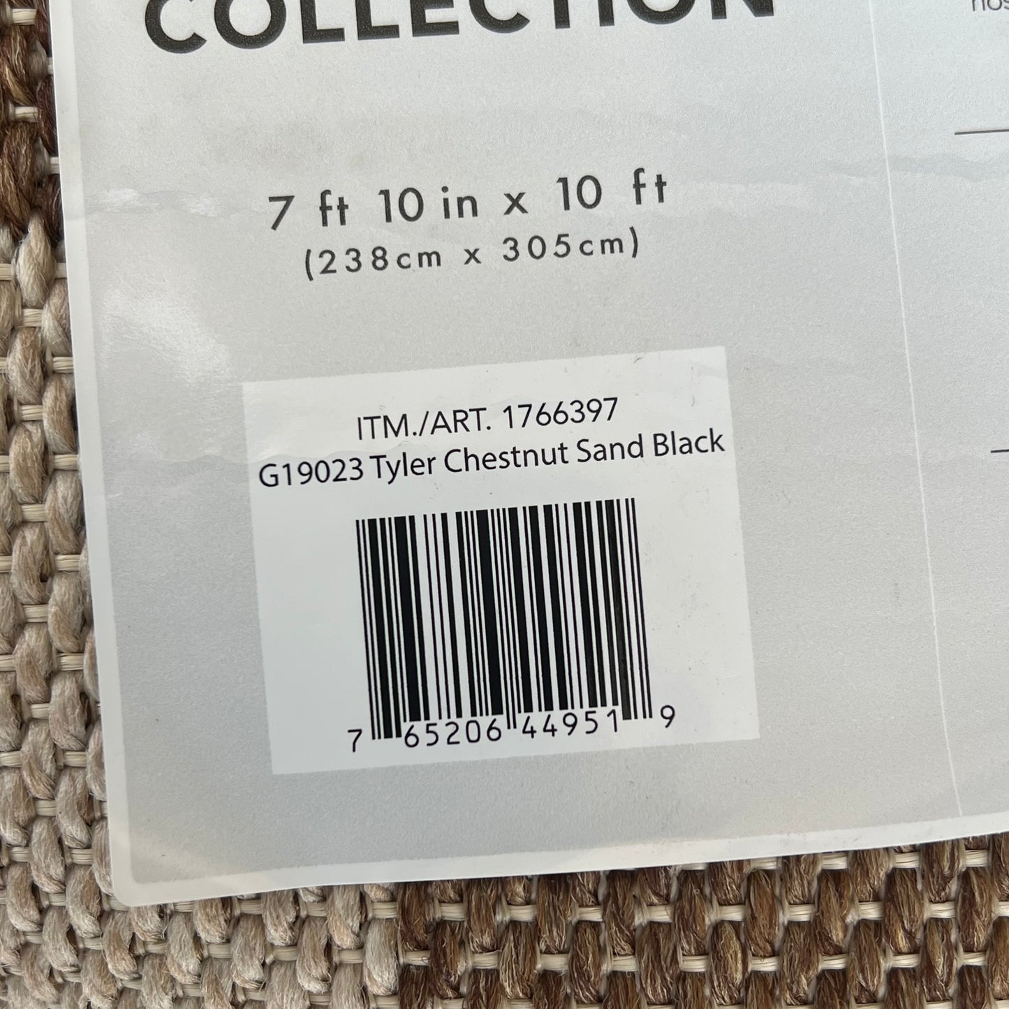 ZA@ GERTMENIAN Outdoor Woven Rug 7' x 10' Tyler Chestnut Sand Black 1766397 G19023