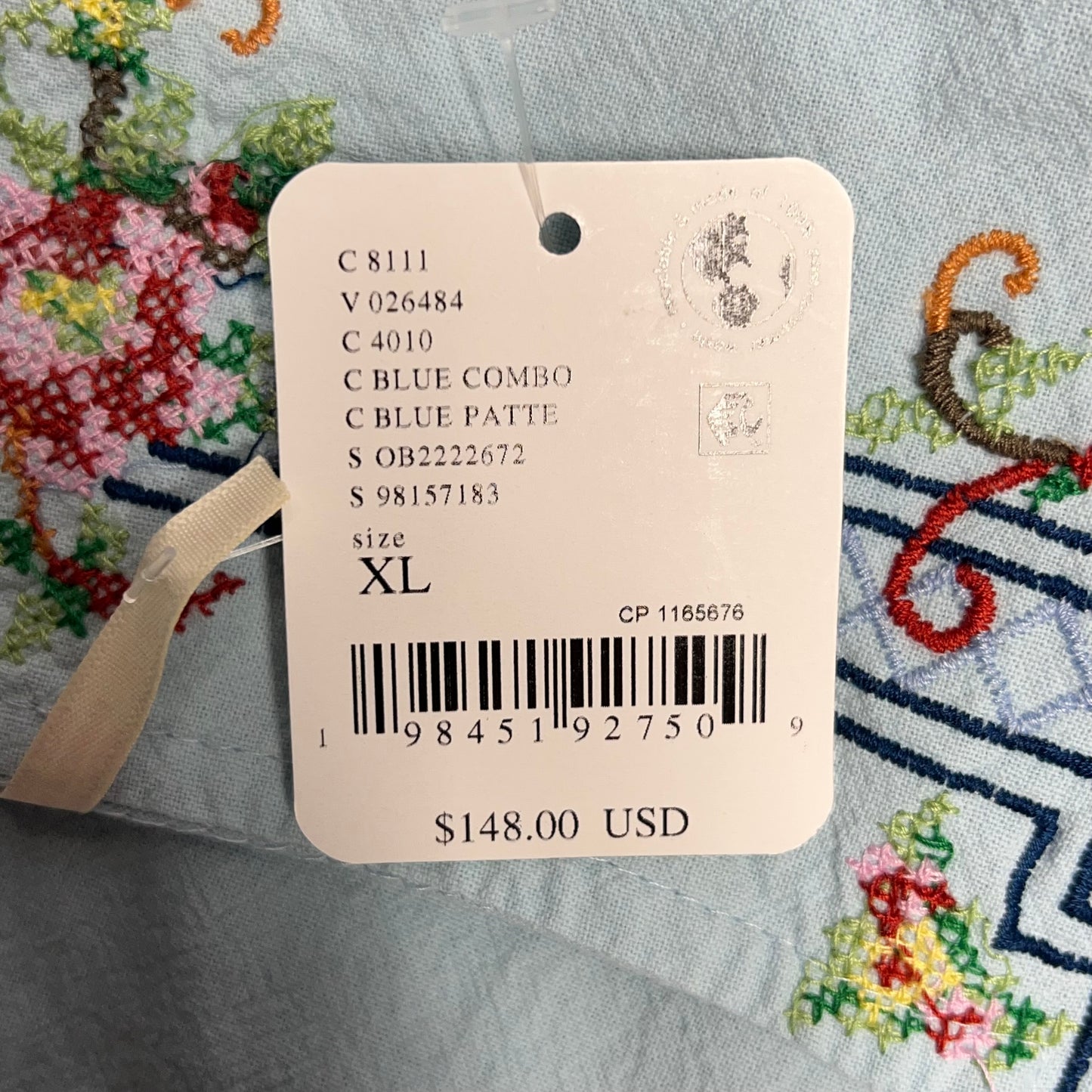 FREE PEOPLE Garden Wall Top Open Sides w/ Double Tie Closure Women's Sz XL Blue