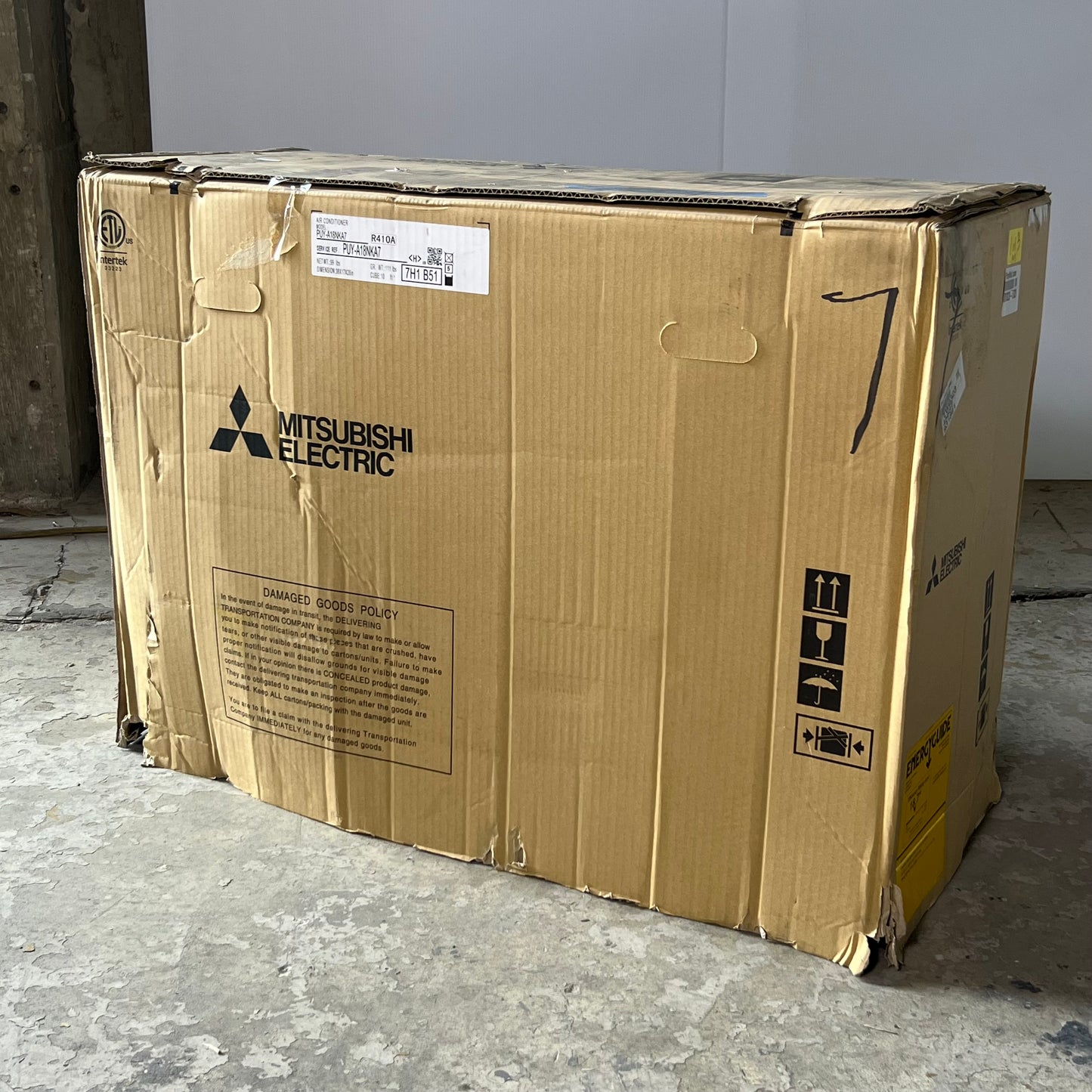 MITSUBISHI ELECTRIC Air Conditioner Sz 32" W x 12" L x 34.5" H PUY-A18NKA7