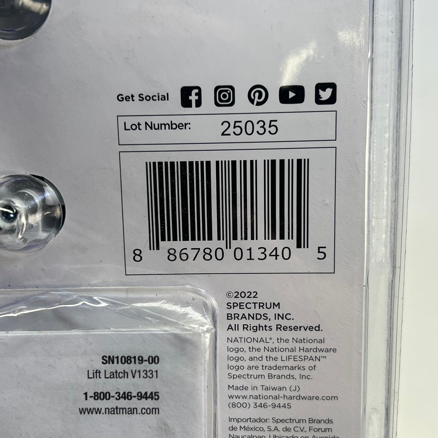 NATIONAL HARDWARE Zinc Die-Cast Lift Lever Latch Anti Lock-Out White N100-035